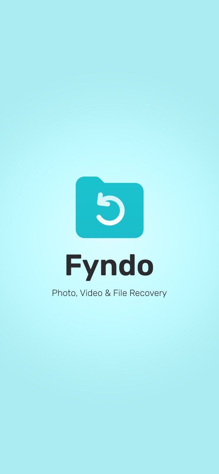 Fyndo scan screen — choose what to scan and start a deep recovery scan